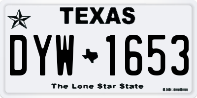 TX license plate DYW1653