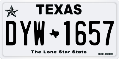 TX license plate DYW1657