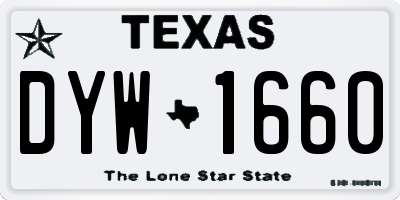TX license plate DYW1660