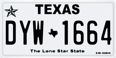 TX license plate DYW1664