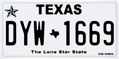 TX license plate DYW1669