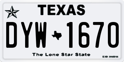 TX license plate DYW1670