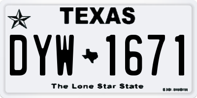 TX license plate DYW1671