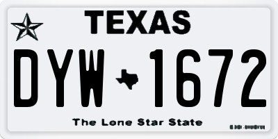 TX license plate DYW1672