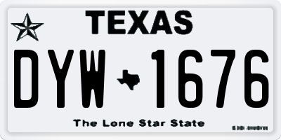TX license plate DYW1676