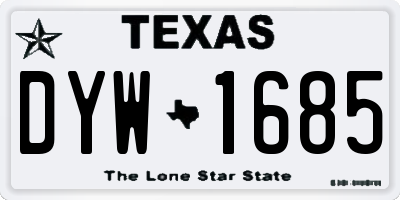 TX license plate DYW1685