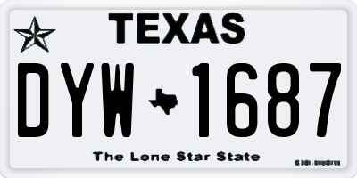 TX license plate DYW1687