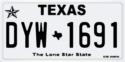 TX license plate DYW1691