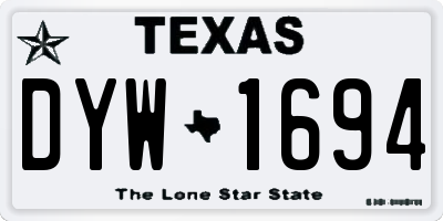 TX license plate DYW1694