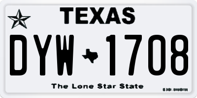 TX license plate DYW1708