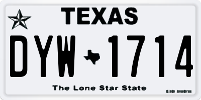 TX license plate DYW1714