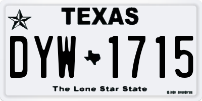 TX license plate DYW1715