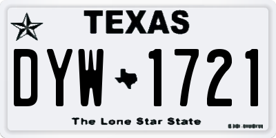 TX license plate DYW1721