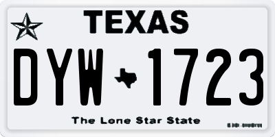 TX license plate DYW1723