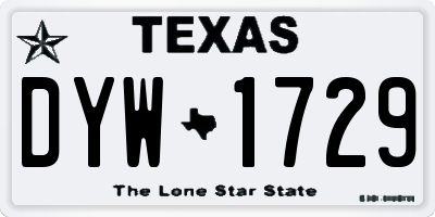 TX license plate DYW1729