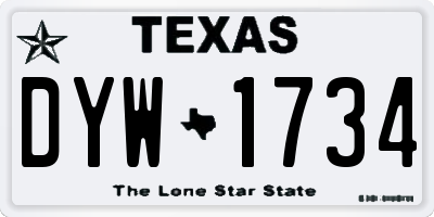 TX license plate DYW1734