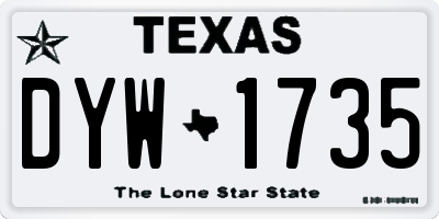 TX license plate DYW1735