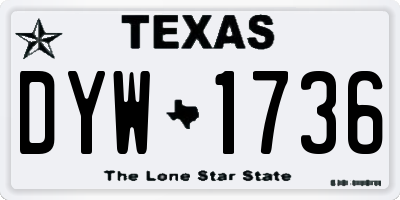 TX license plate DYW1736