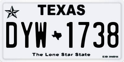 TX license plate DYW1738
