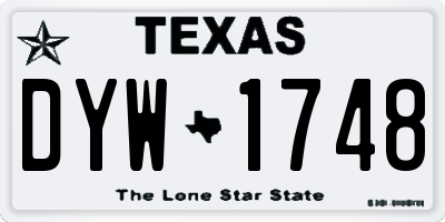 TX license plate DYW1748