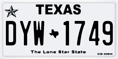 TX license plate DYW1749