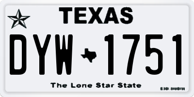 TX license plate DYW1751