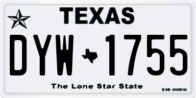 TX license plate DYW1755