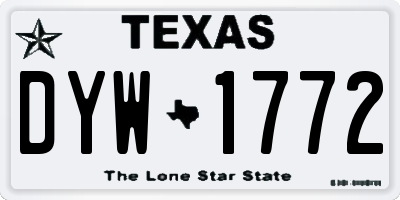 TX license plate DYW1772