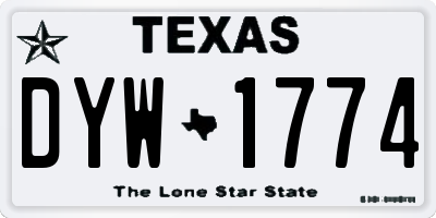 TX license plate DYW1774