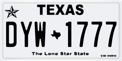 TX license plate DYW1777