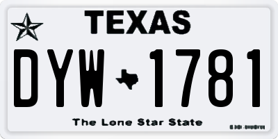 TX license plate DYW1781