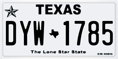 TX license plate DYW1785