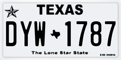 TX license plate DYW1787