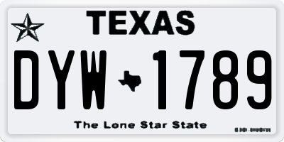 TX license plate DYW1789