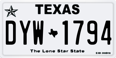 TX license plate DYW1794