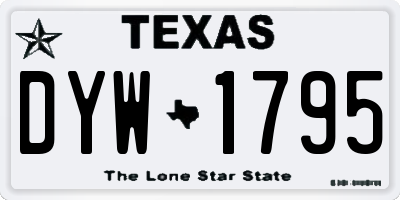 TX license plate DYW1795