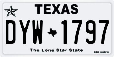 TX license plate DYW1797