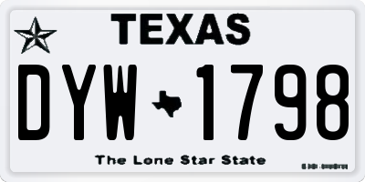 TX license plate DYW1798