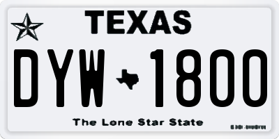 TX license plate DYW1800