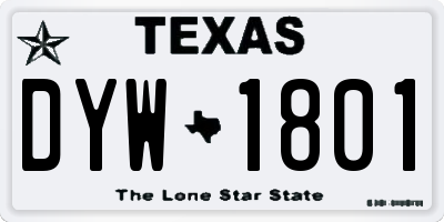 TX license plate DYW1801