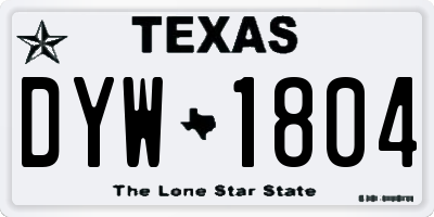 TX license plate DYW1804
