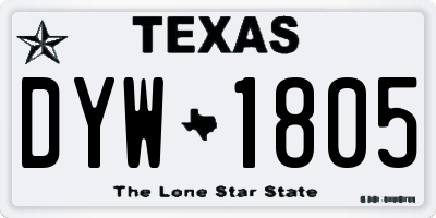 TX license plate DYW1805