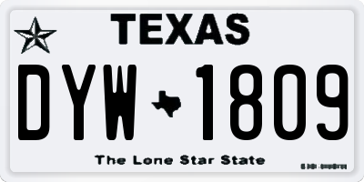 TX license plate DYW1809