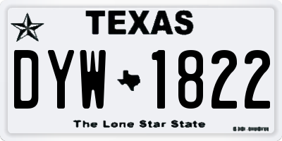 TX license plate DYW1822