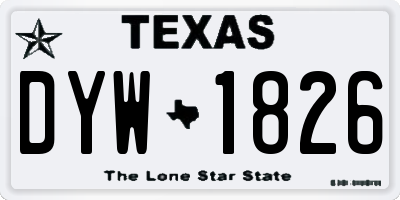 TX license plate DYW1826