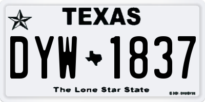 TX license plate DYW1837