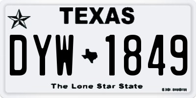 TX license plate DYW1849