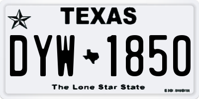 TX license plate DYW1850