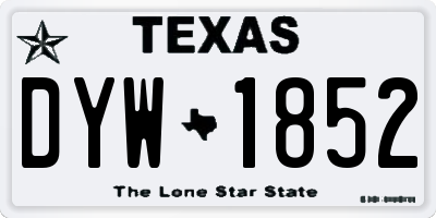 TX license plate DYW1852