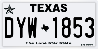 TX license plate DYW1853